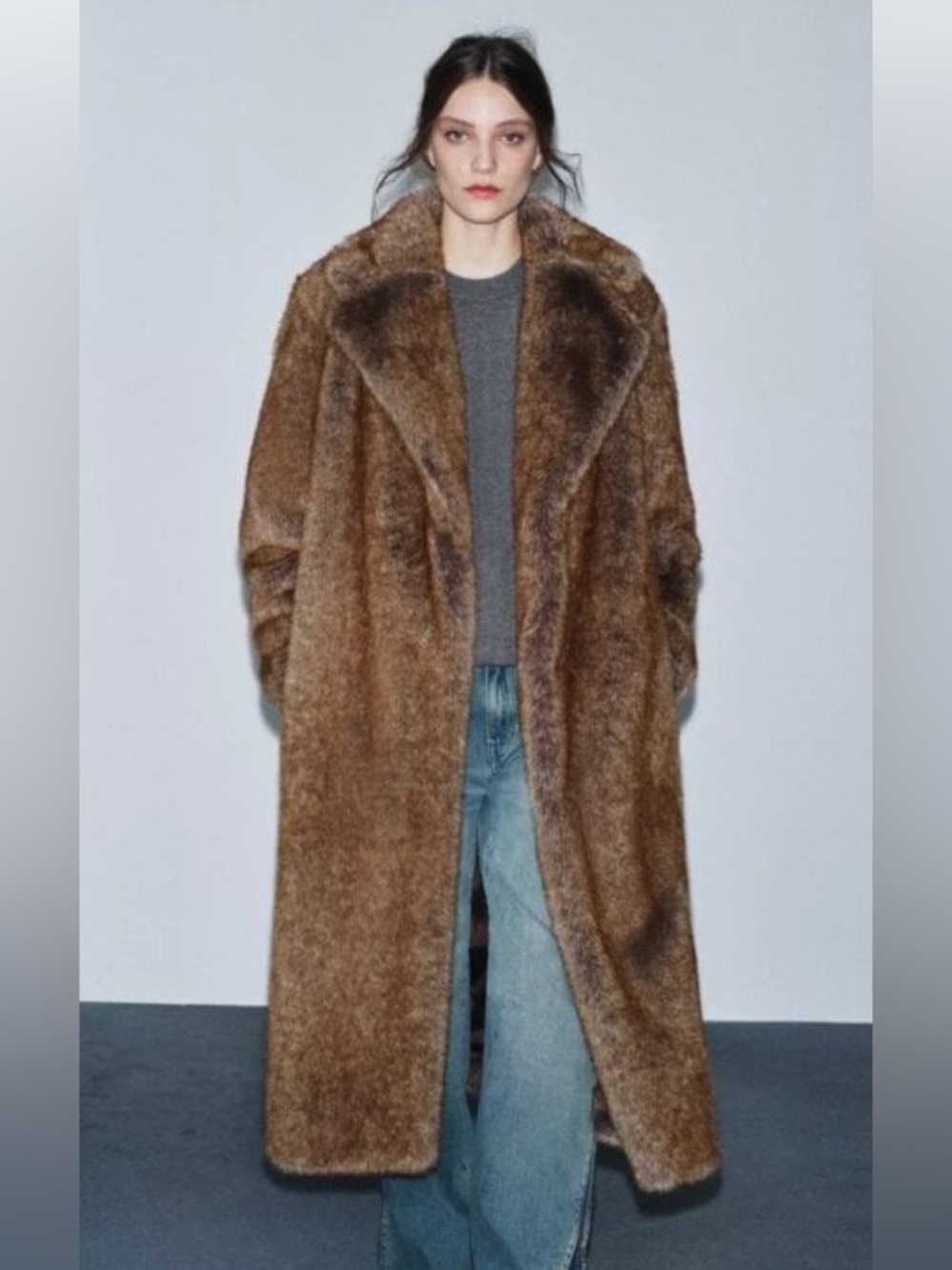 NWT Zara Woman Bloggers Fav FAUX FUR COAT ZW COLLECTION LIMITED EDITION Size S
